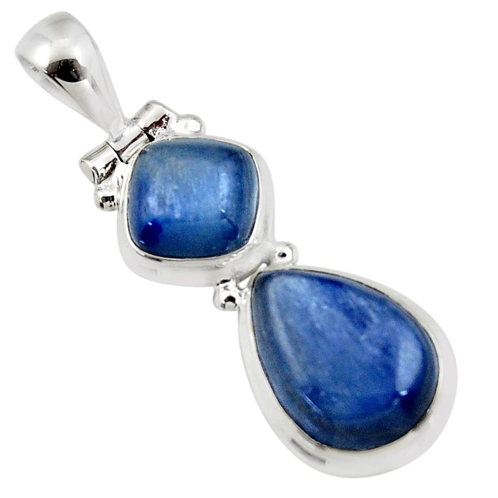9.07cts natural blue kyanite pear sterling silver pendant jewelry r46867