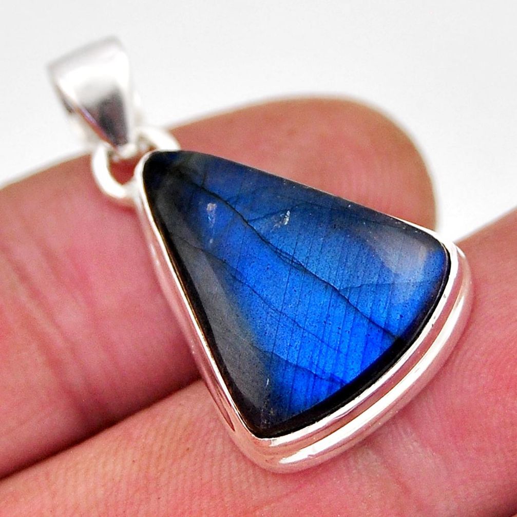 11.66cts natural blue labradorite 925 sterling silver pendant jewelry n11758