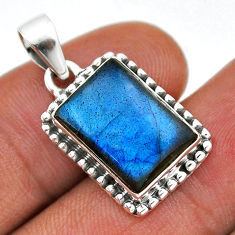 6.28cts natural blue labradorite 925 sterling silver pendant jewelry n41085