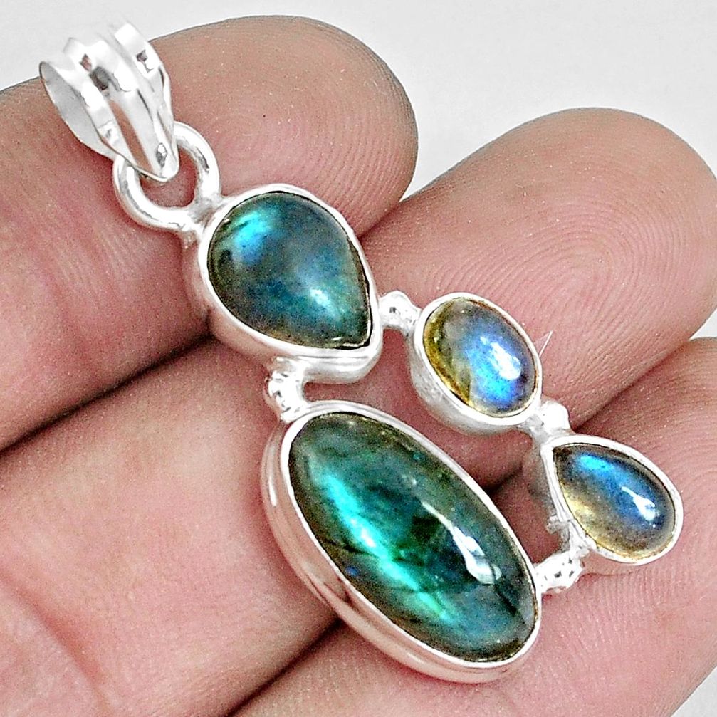 12.34cts natural blue labradorite 925 sterling silver pendant jewelry p33825