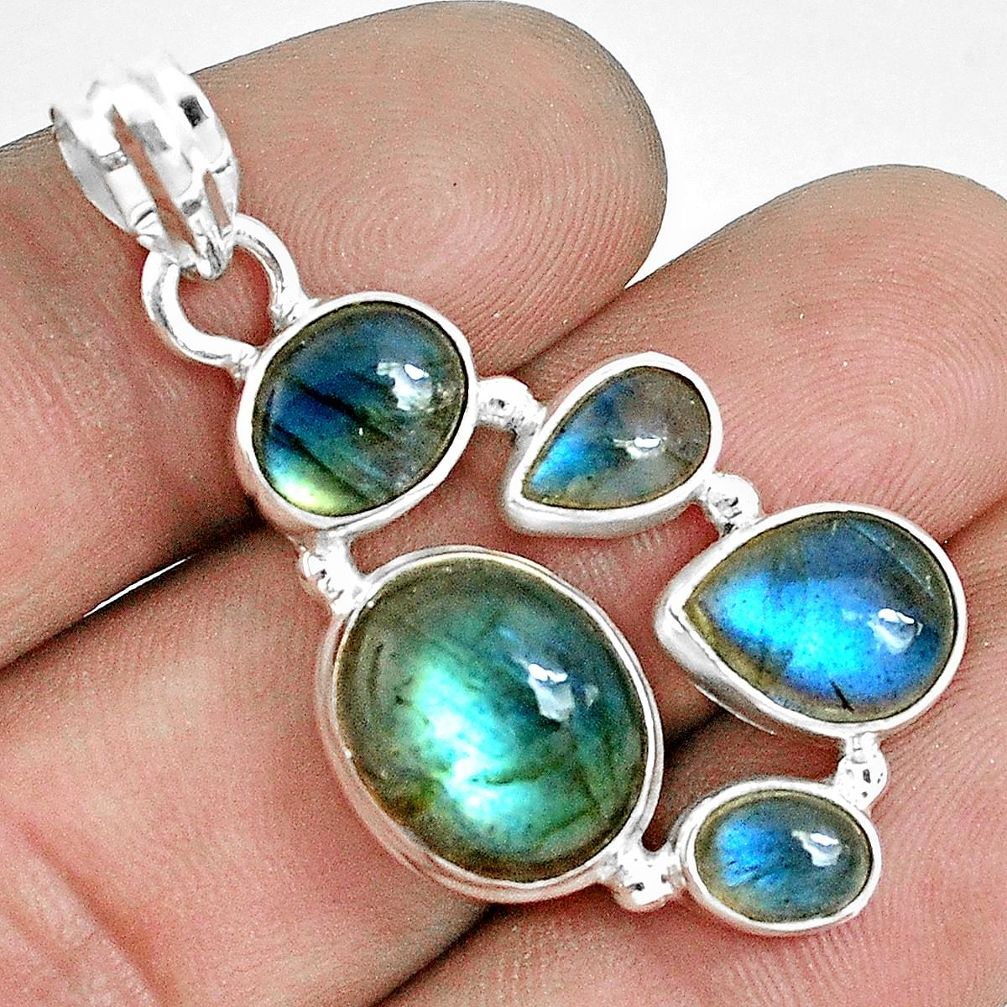 12.34cts natural blue labradorite 925 sterling silver pendant jewelry p33835