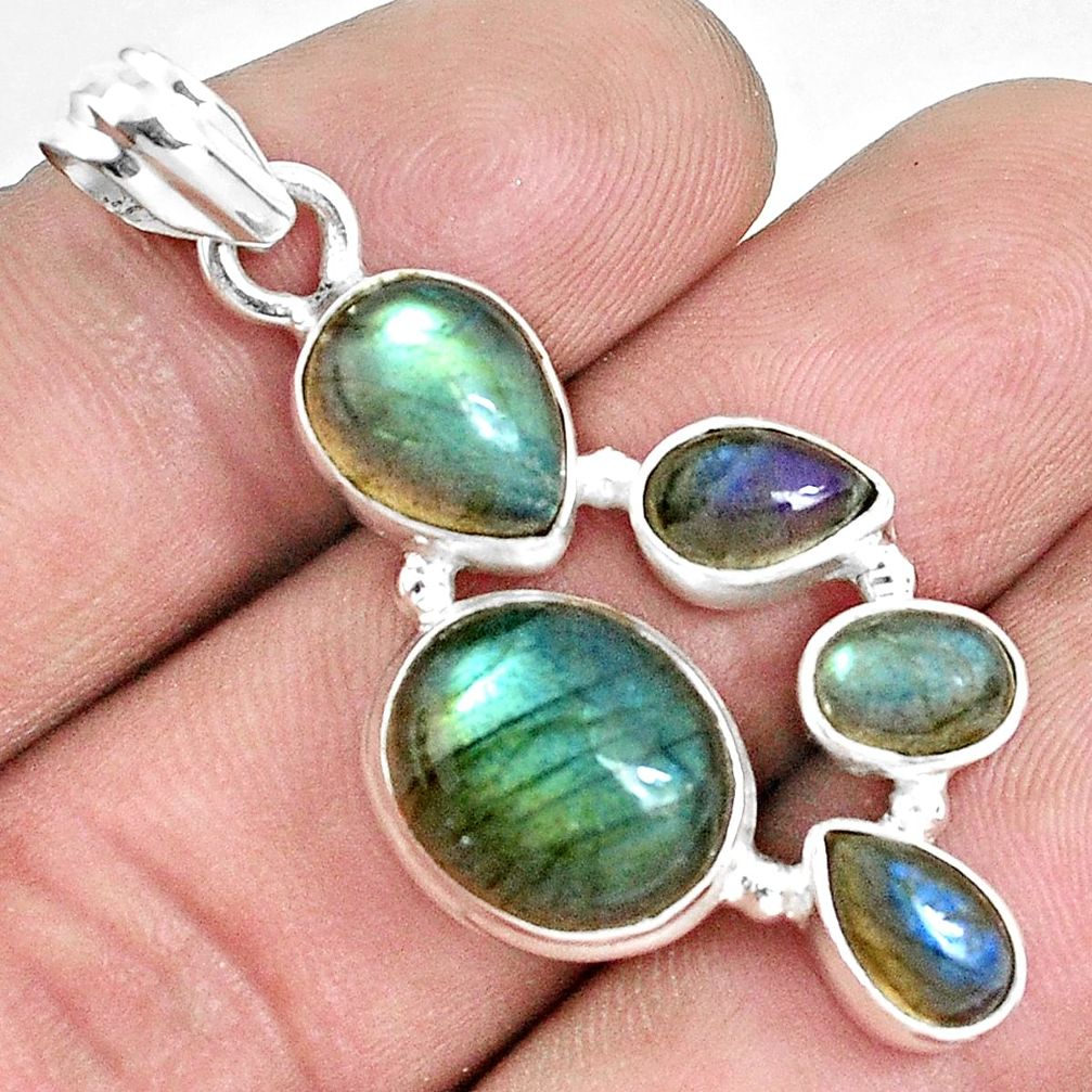 10.85cts natural blue labradorite 925 sterling silver pendant jewelry p33878
