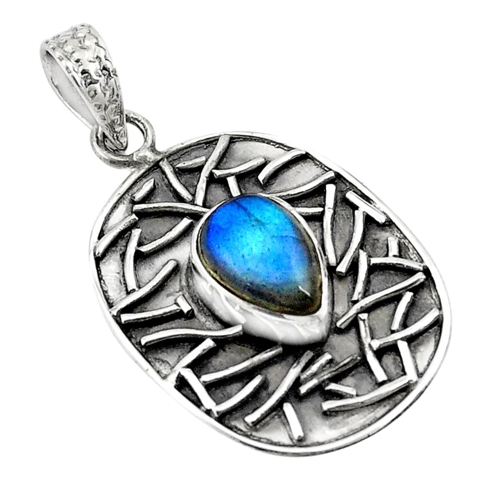 4.71cts natural blue labradorite 925 sterling silver pendant jewelry p78480