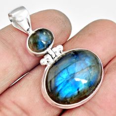 19.82cts natural blue labradorite 925 sterling silver pendant jewelry r19635