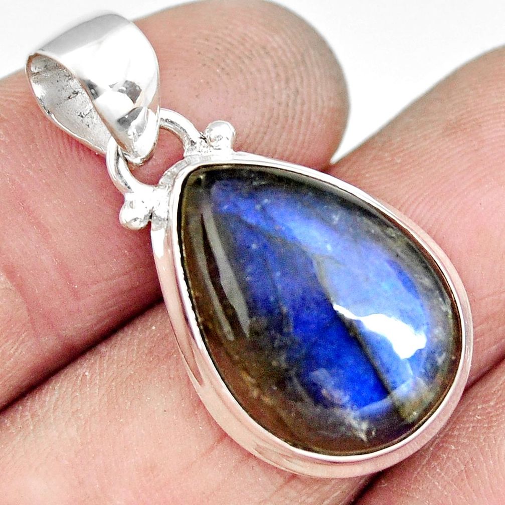 13.70cts natural blue labradorite 925 sterling silver pendant jewelry r19637