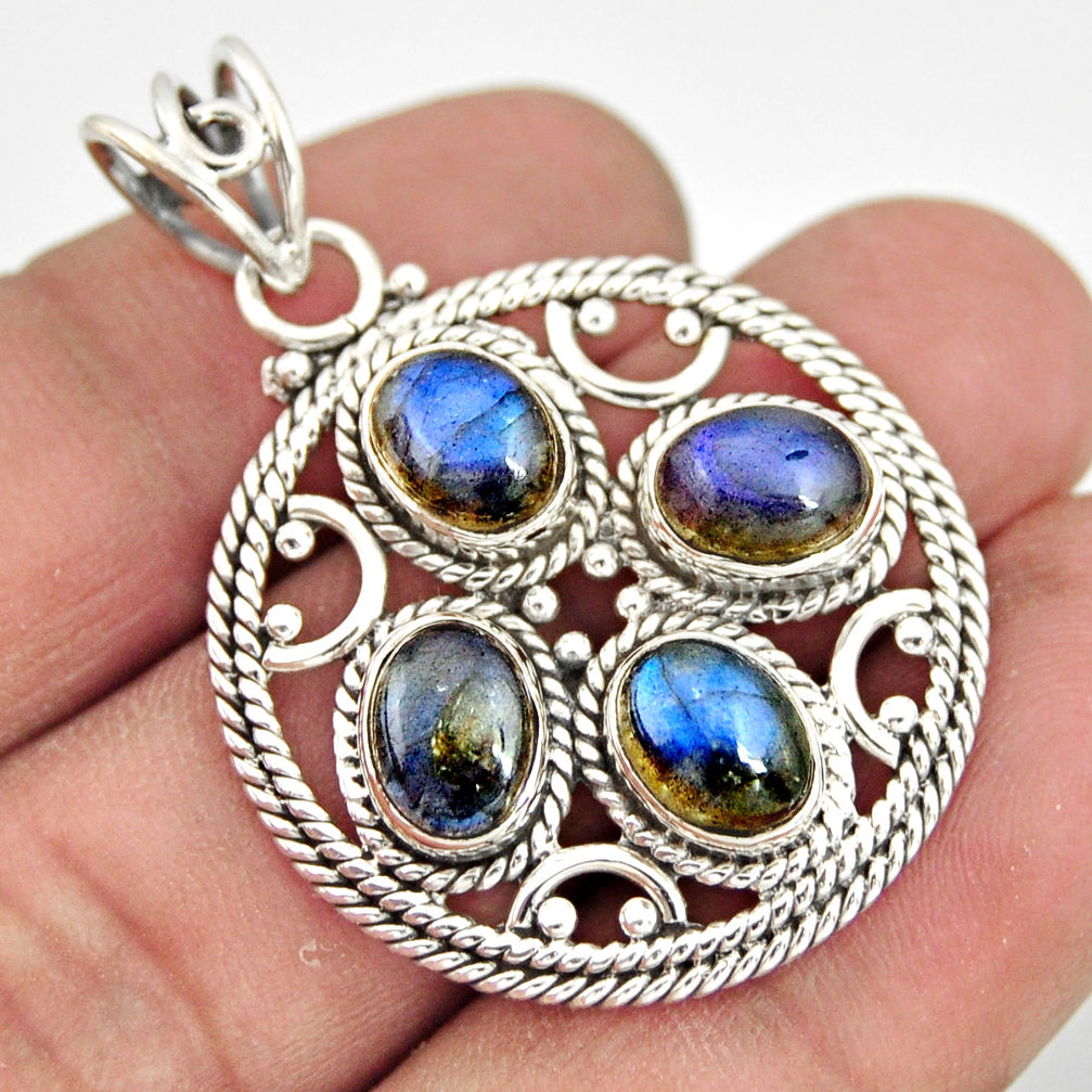 8.07cts natural blue labradorite 925 sterling silver pendant jewelry r20606