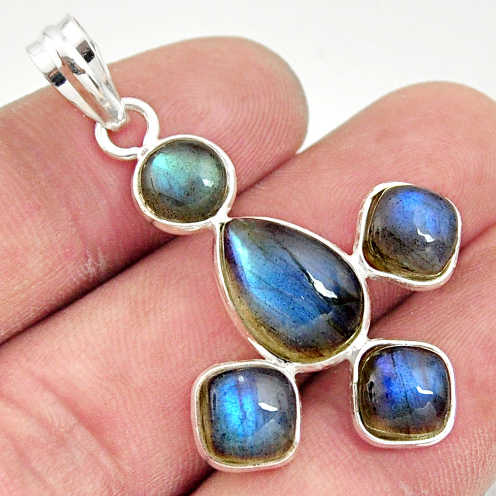 12.54cts natural blue labradorite 925 sterling silver pendant jewelry r35209