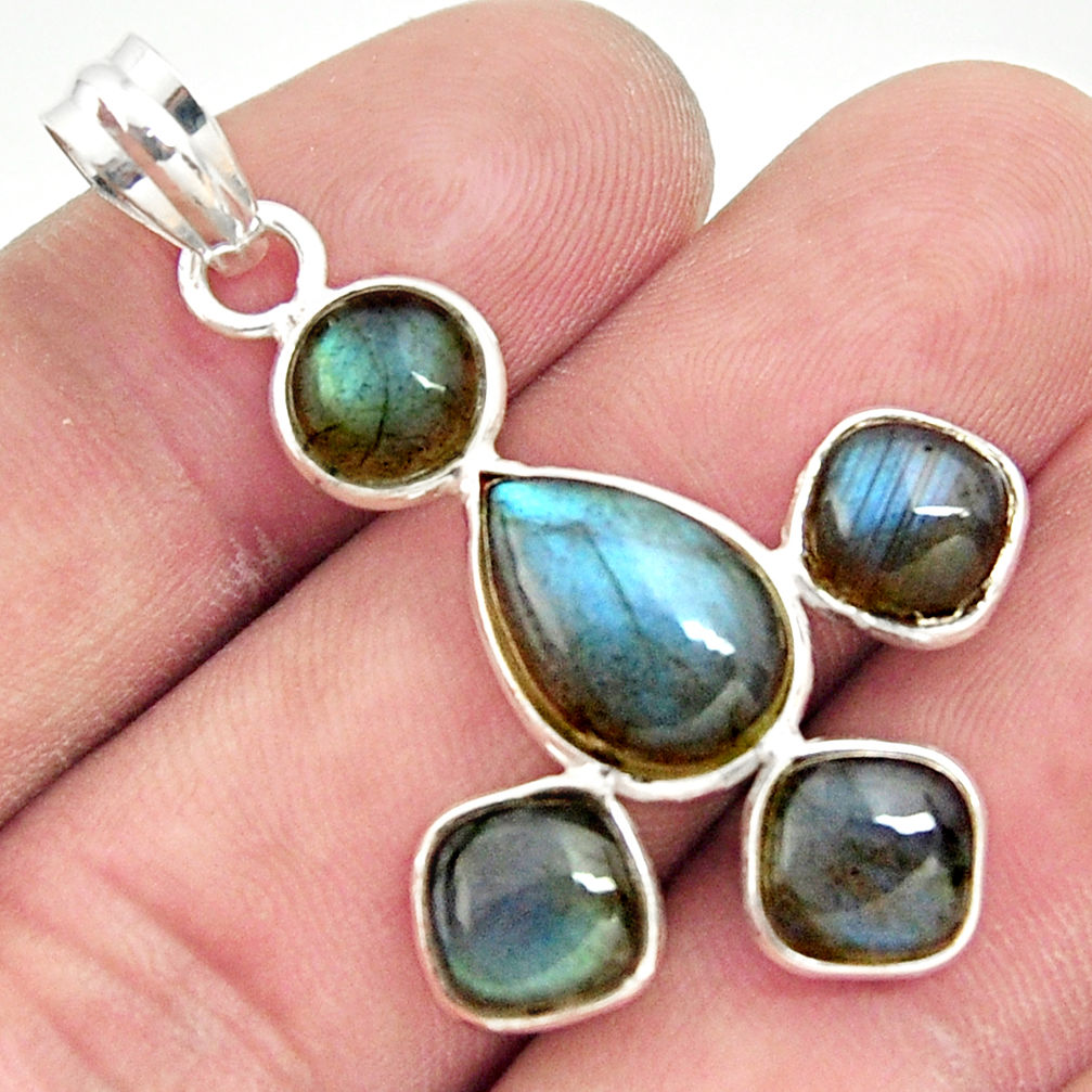 12.54cts natural blue labradorite 925 sterling silver pendant jewelry r35214