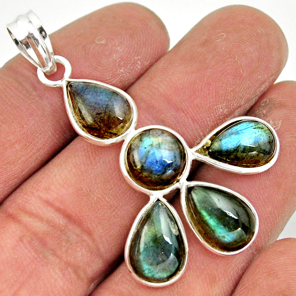 13.18cts natural blue labradorite 925 sterling silver pendant jewelry r42031