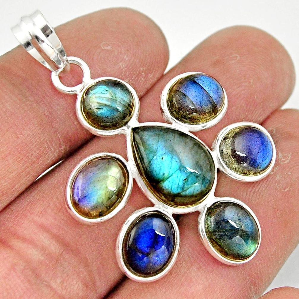 14.22cts natural blue labradorite 925 sterling silver pendant jewelry r42033