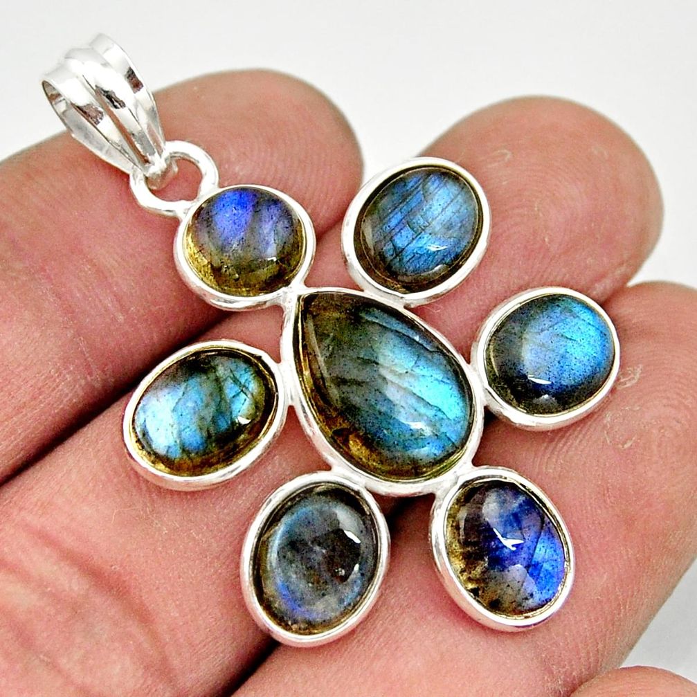 13.21cts natural blue labradorite 925 sterling silver pendant jewelry r42034