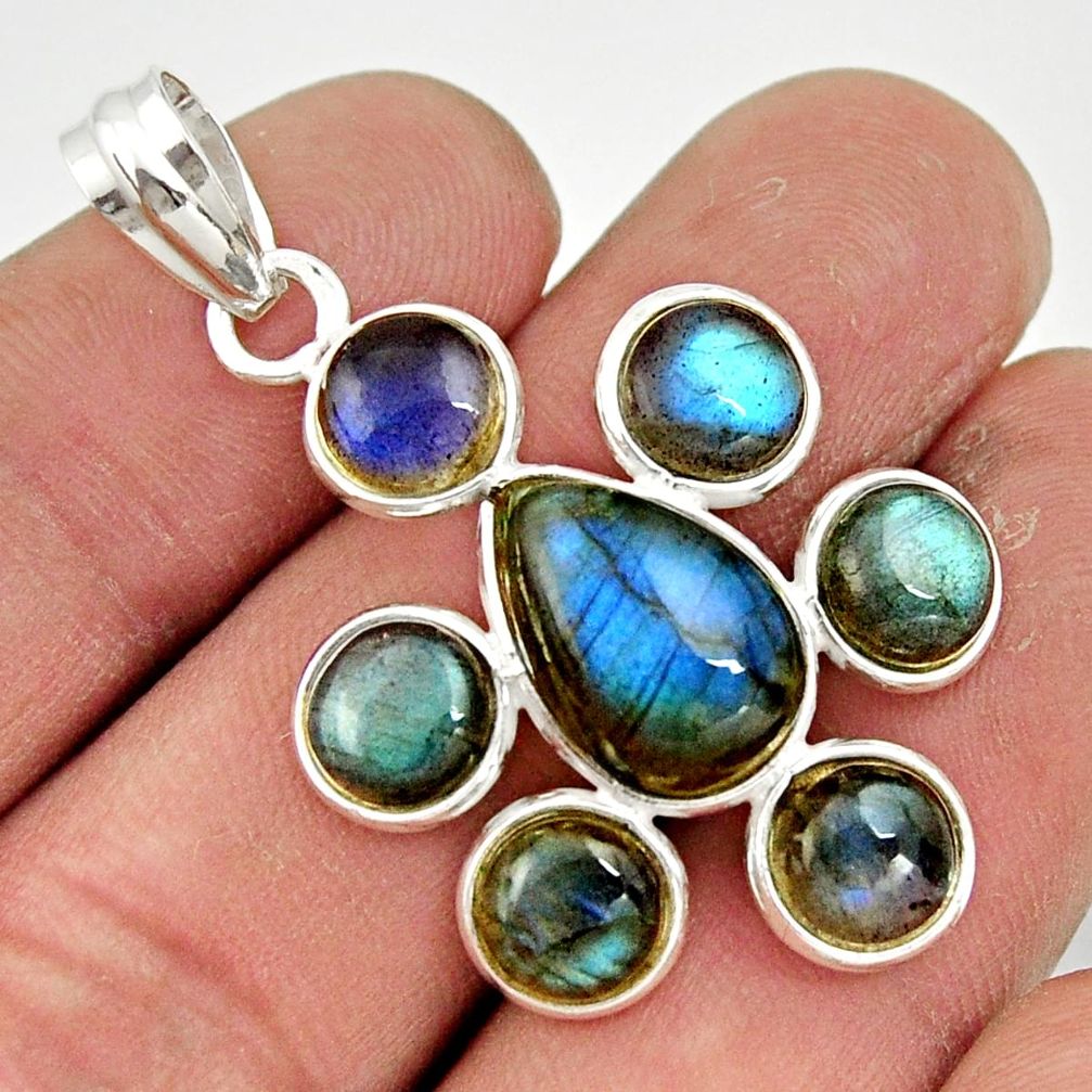 13.75cts natural blue labradorite 925 sterling silver pendant jewelry r42035