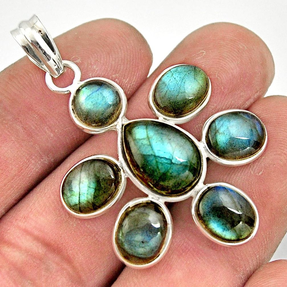 15.00cts natural blue labradorite 925 sterling silver pendant jewelry r42038