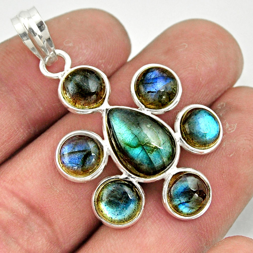 13.05cts natural blue labradorite 925 sterling silver pendant jewelry r42039