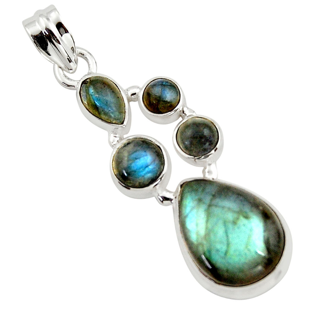 14.12cts natural blue labradorite 925 sterling silver pendant jewelry r43083