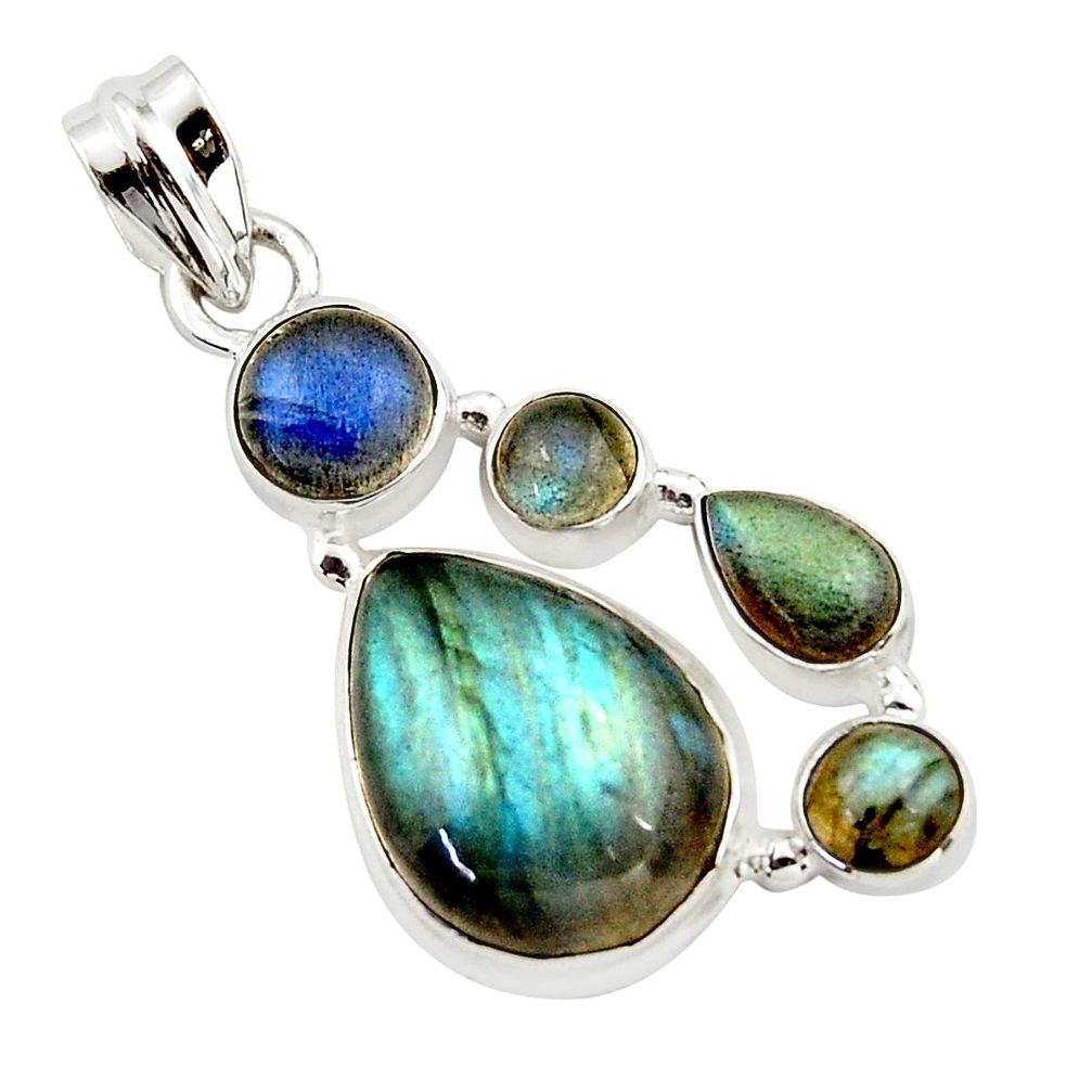 14.43cts natural blue labradorite 925 sterling silver pendant jewelry r43085