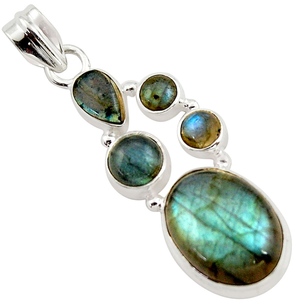 14.89cts natural blue labradorite 925 sterling silver pendant jewelry r43091