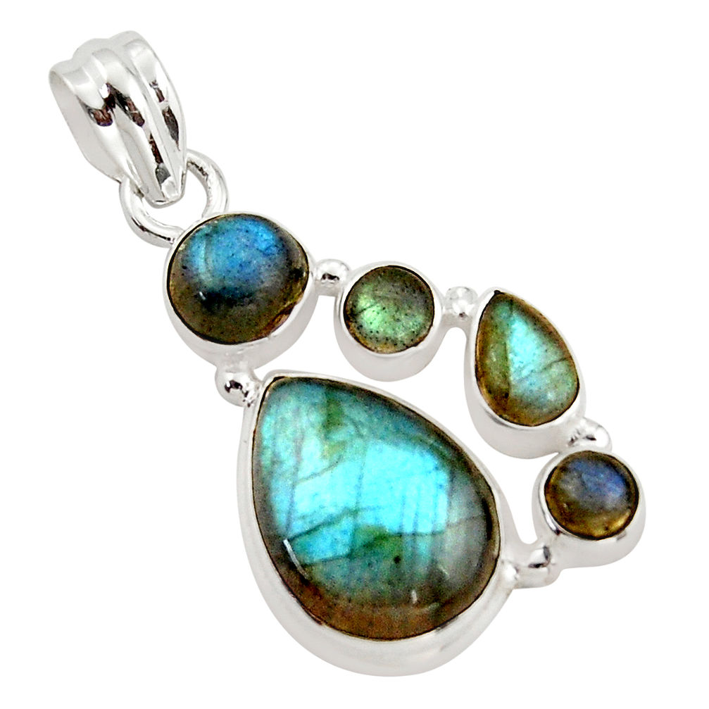 14.39cts natural blue labradorite 925 sterling silver pendant jewelry r43092