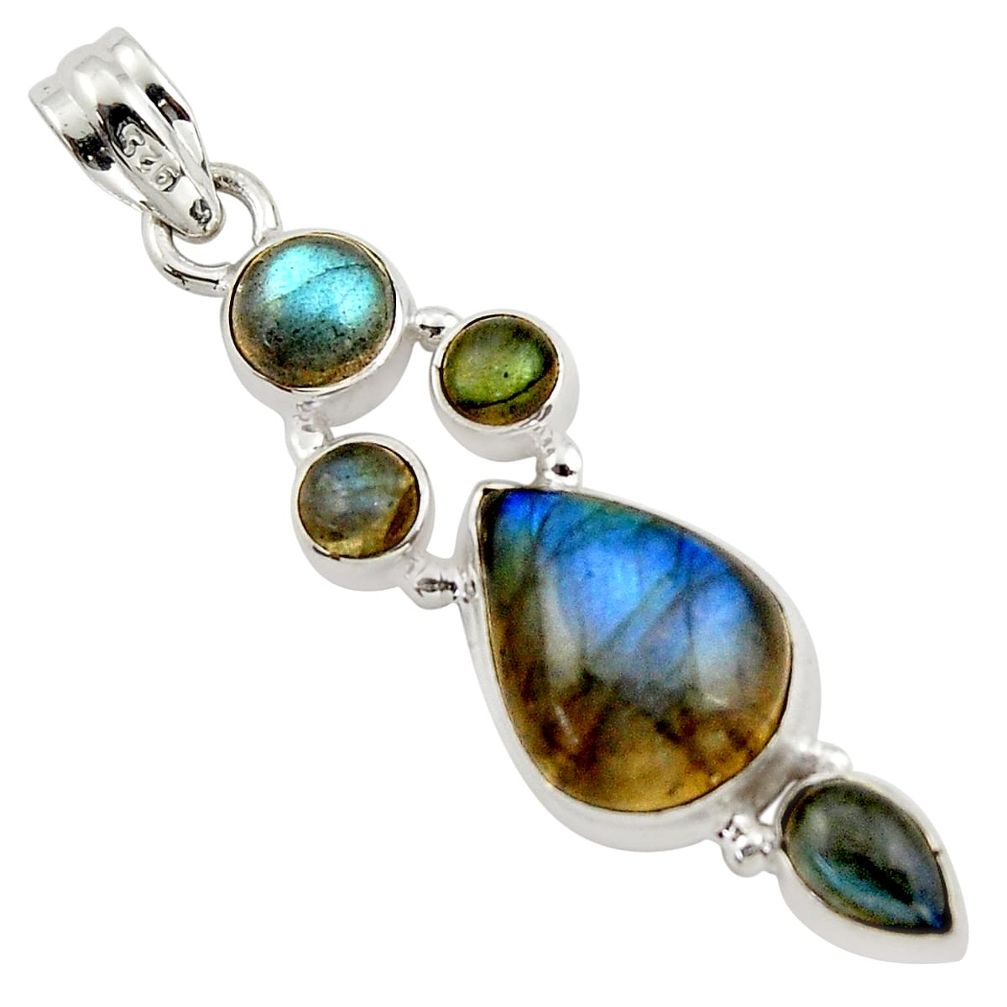 14.83cts natural blue labradorite 925 sterling silver pendant jewelry r43093