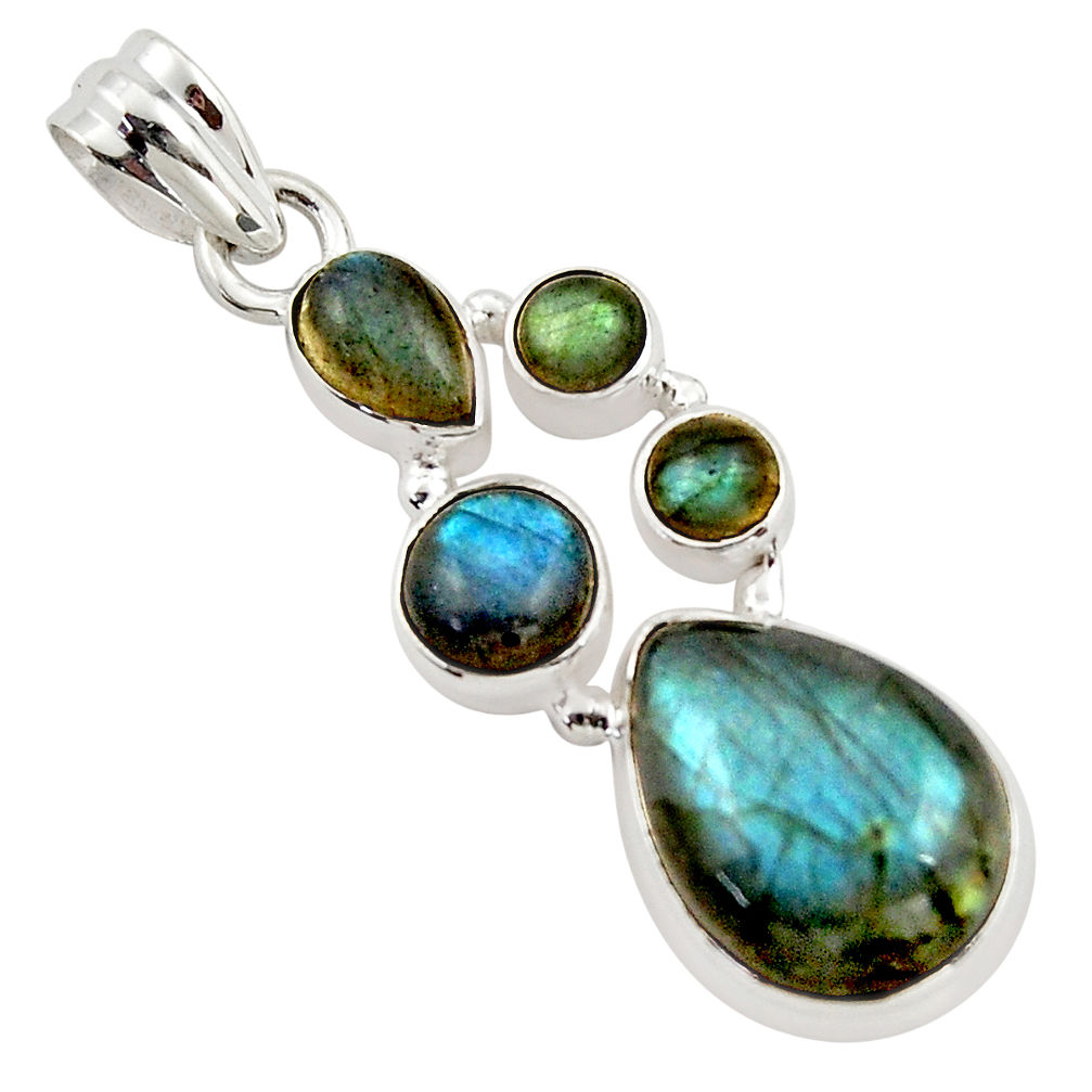 14.94cts natural blue labradorite 925 sterling silver pendant jewelry r43094