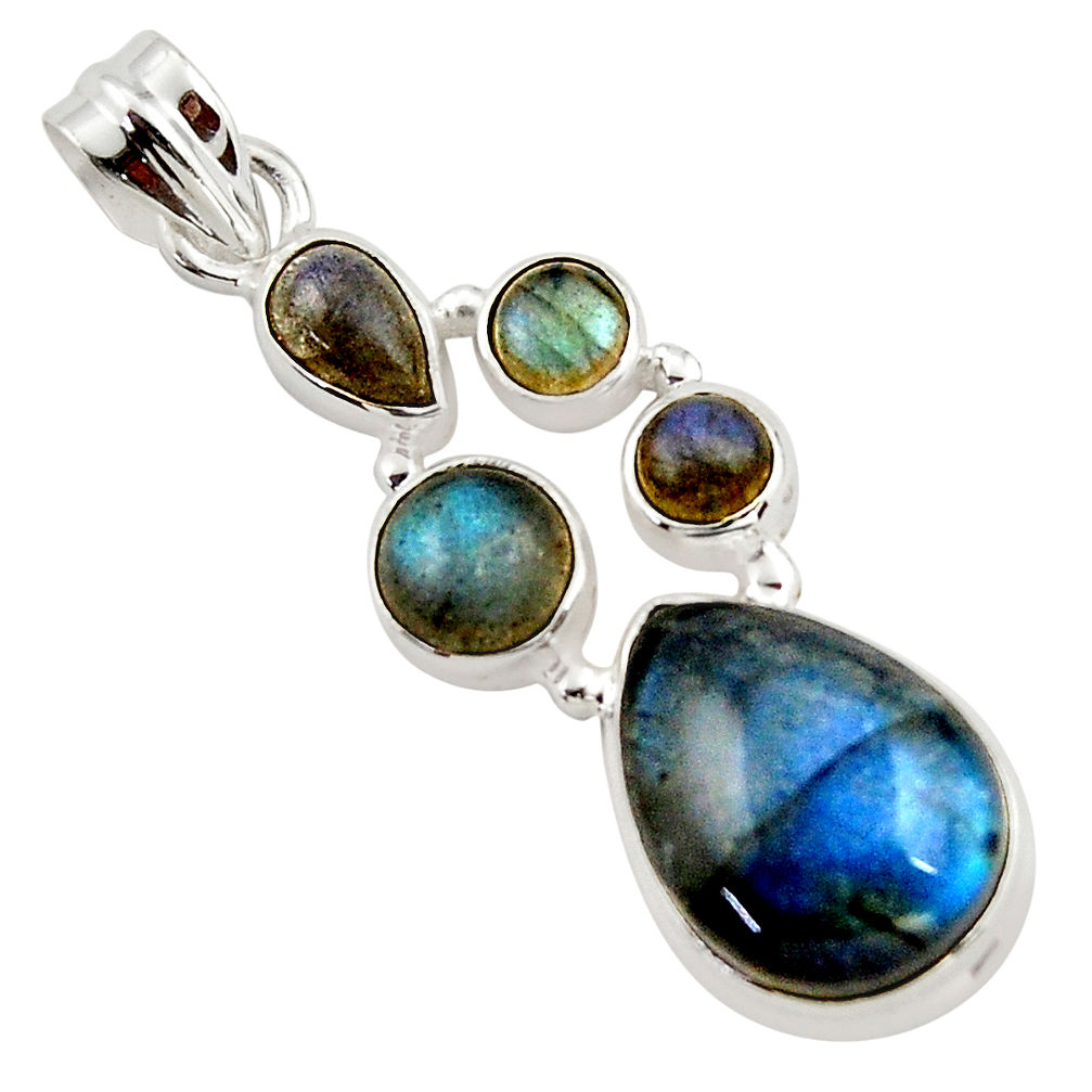 14.37cts natural blue labradorite 925 sterling silver pendant jewelry r43095