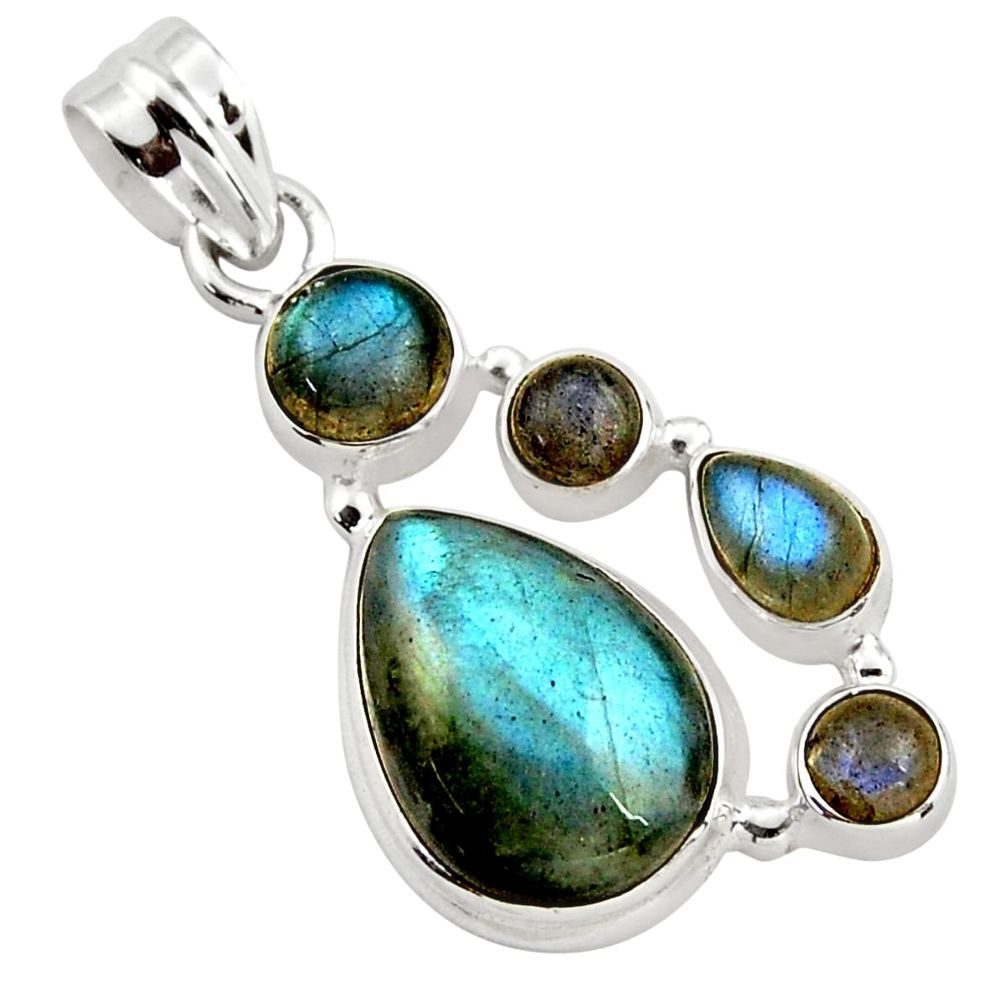 14.41cts natural blue labradorite 925 sterling silver pendant jewelry r43096