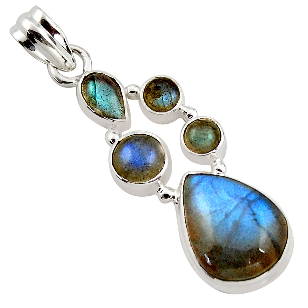 14.06cts natural blue labradorite 925 sterling silver pendant jewelry r43099