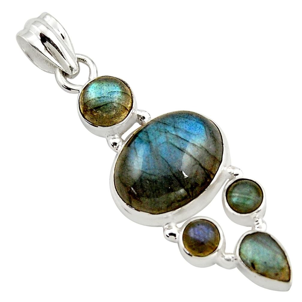 14.43cts natural blue labradorite 925 sterling silver pendant jewelry r43100