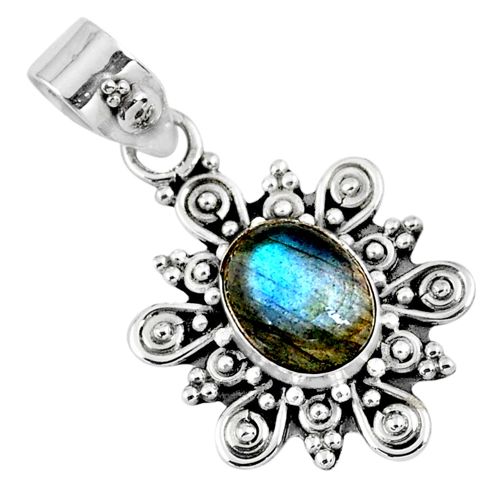 2.90cts natural blue labradorite 925 sterling silver pendant jewelry r57678