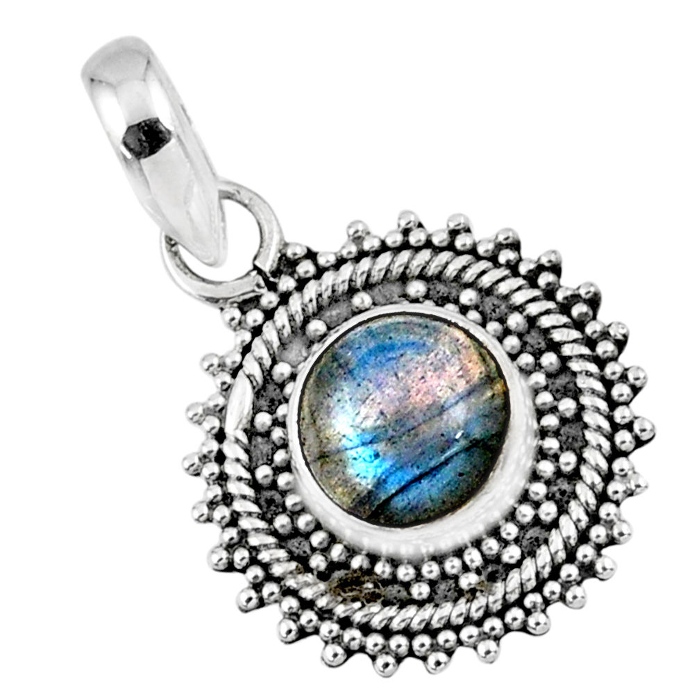 3.17cts natural blue labradorite 925 sterling silver pendant jewelry r57679