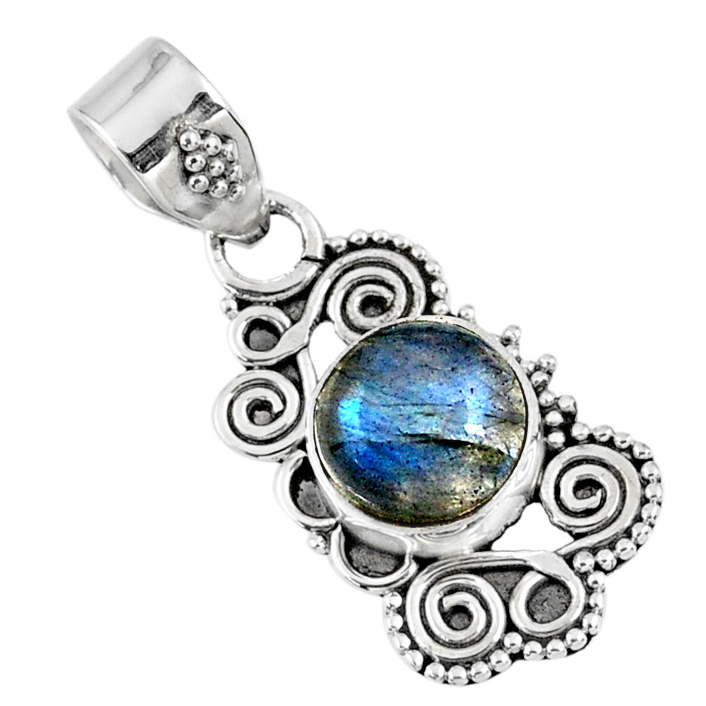 2.90cts natural blue labradorite 925 sterling silver pendant jewelry r57717