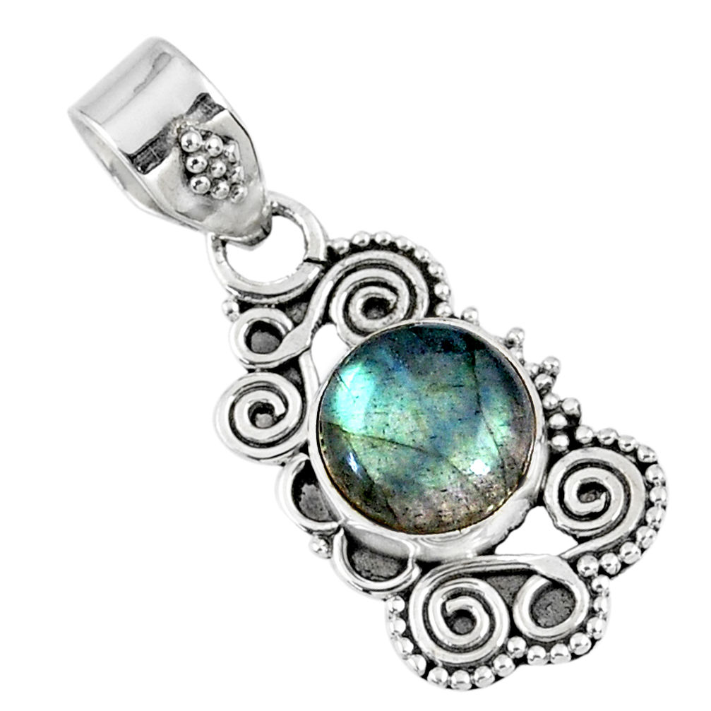 3.03cts natural blue labradorite 925 sterling silver pendant jewelry r57735