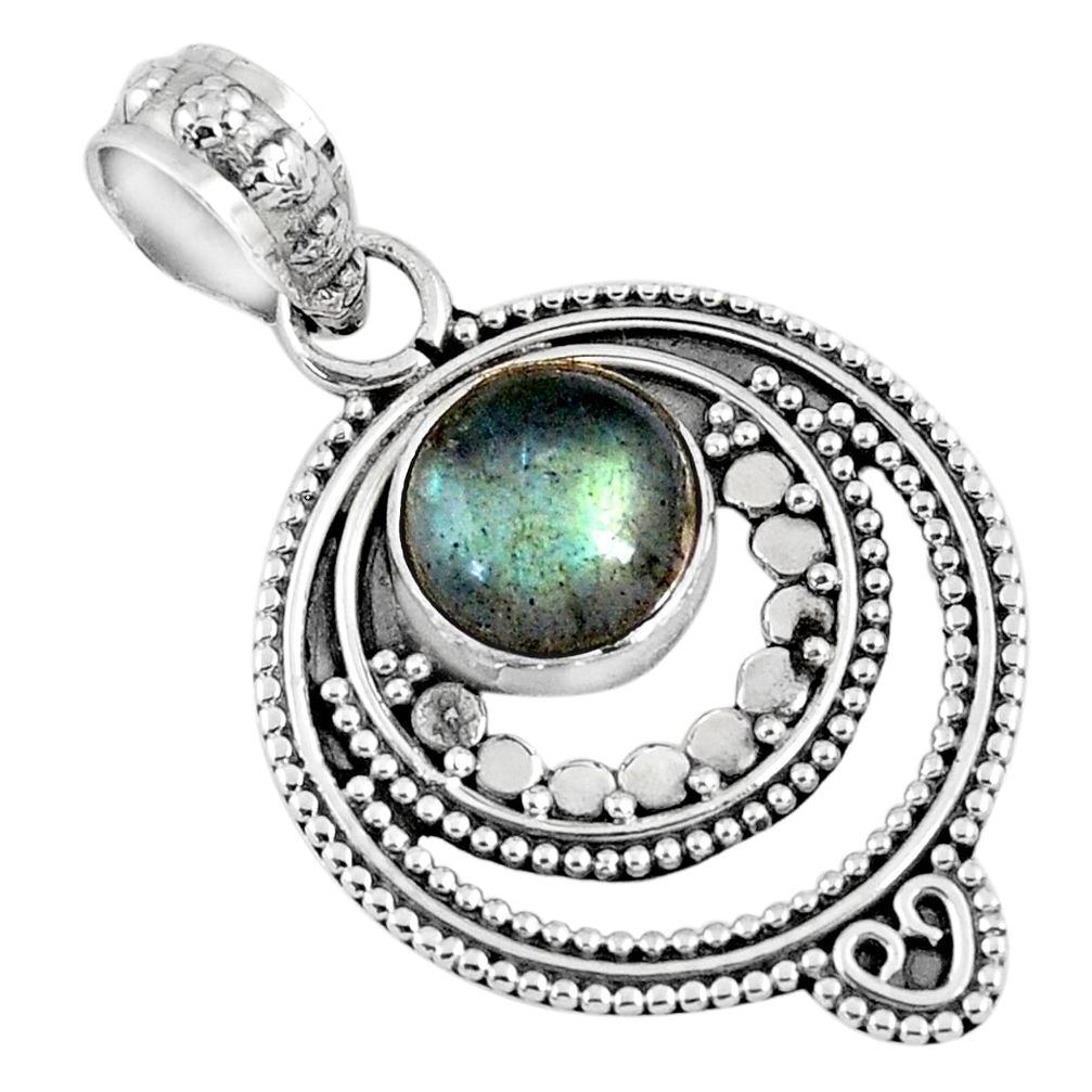 3.11cts natural blue labradorite 925 sterling silver pendant jewelry r57736