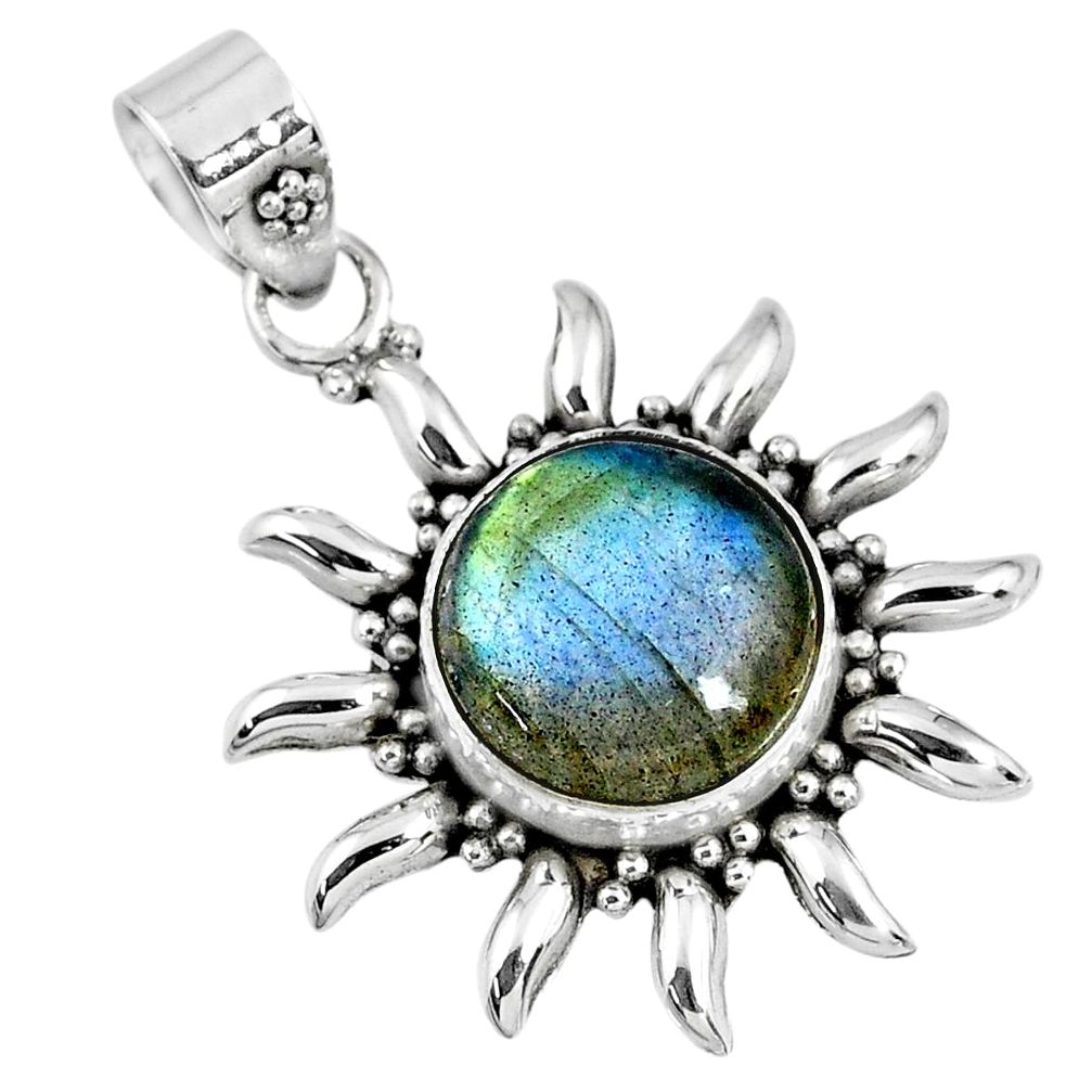 6.36cts natural blue labradorite 925 sterling silver pendant jewelry r57837