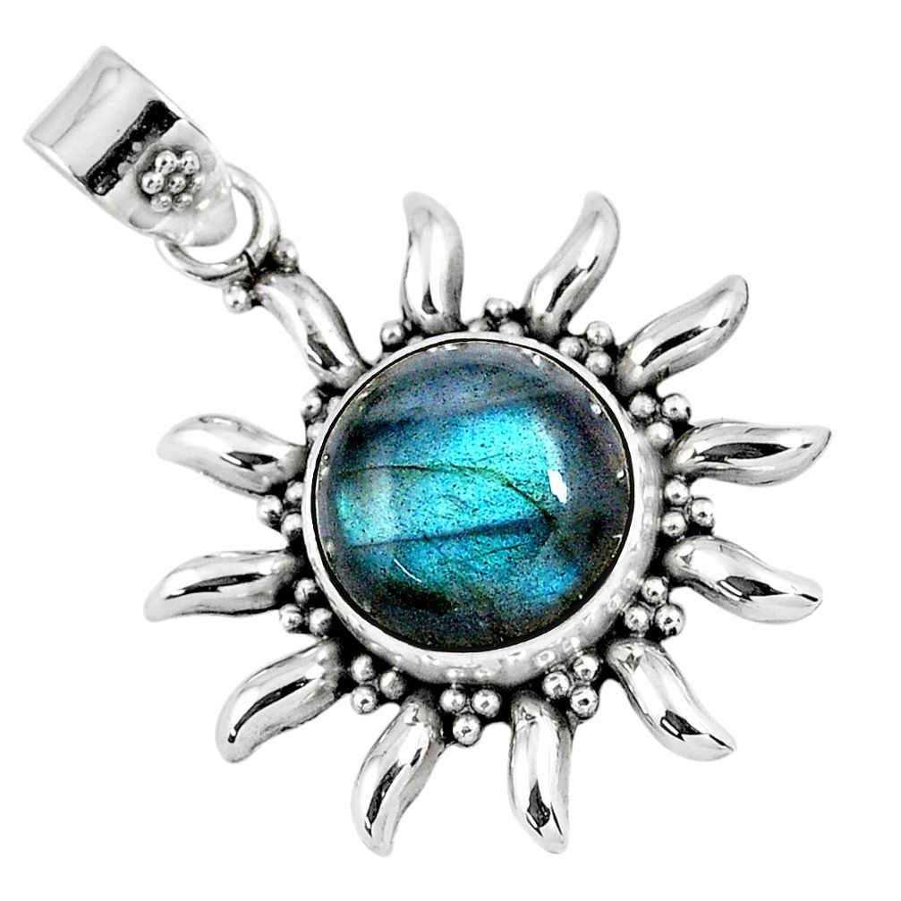 6.08cts natural blue labradorite 925 sterling silver pendant jewelry r57838