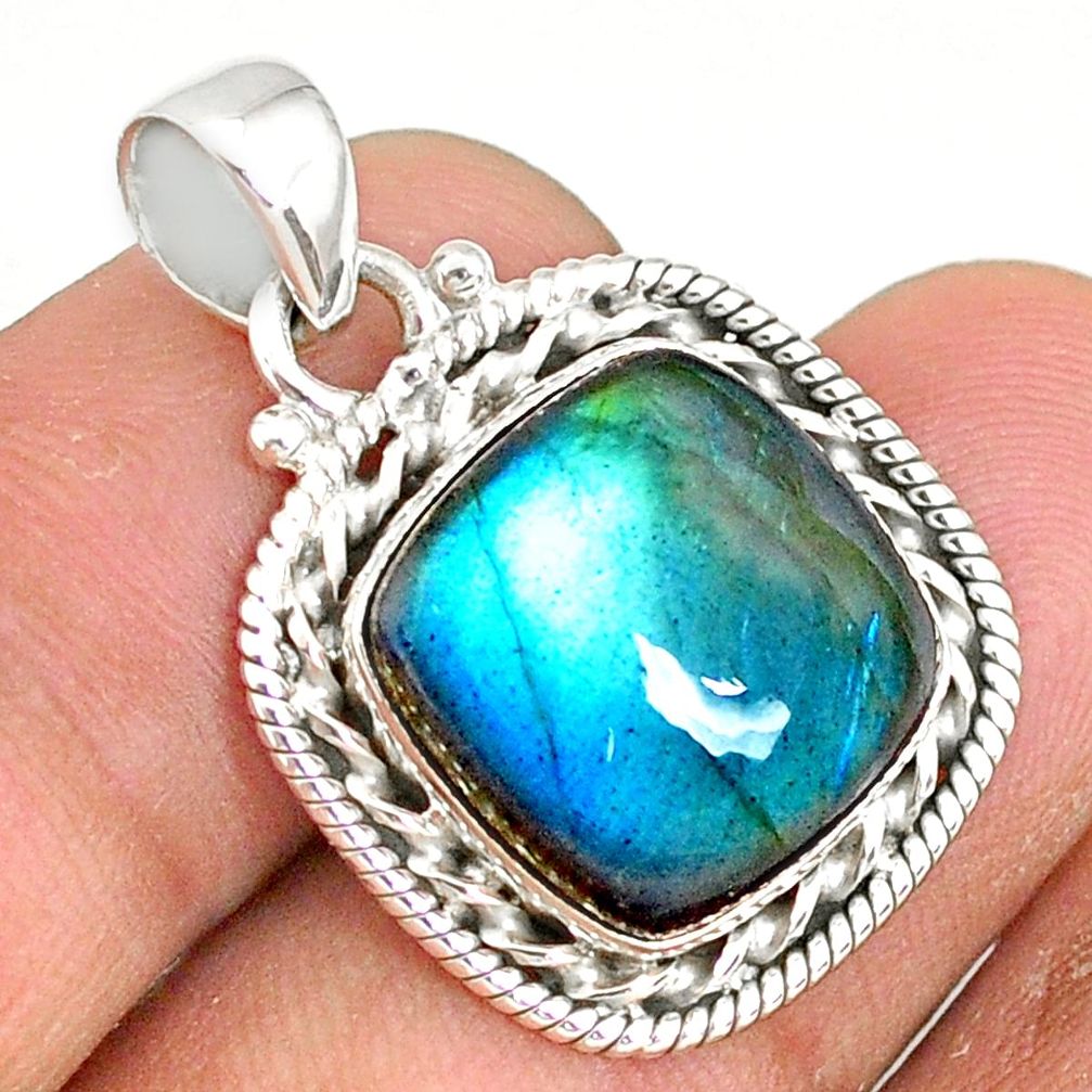 12.97cts natural blue labradorite 925 sterling silver pendant jewelry r77510