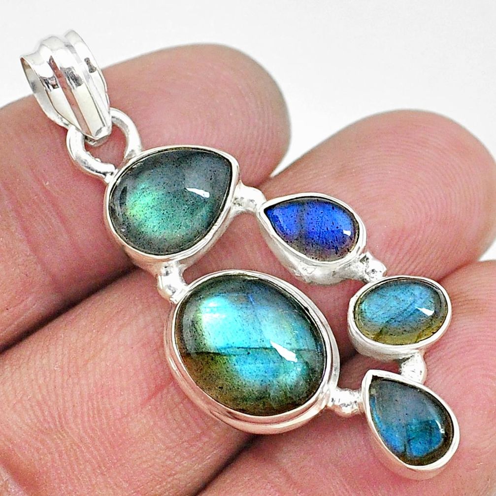 14.12cts natural blue labradorite 925 sterling silver pendant jewelry t10659