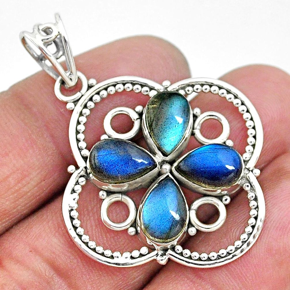8.67cts natural blue labradorite 925 sterling silver pendant jewelry t10660