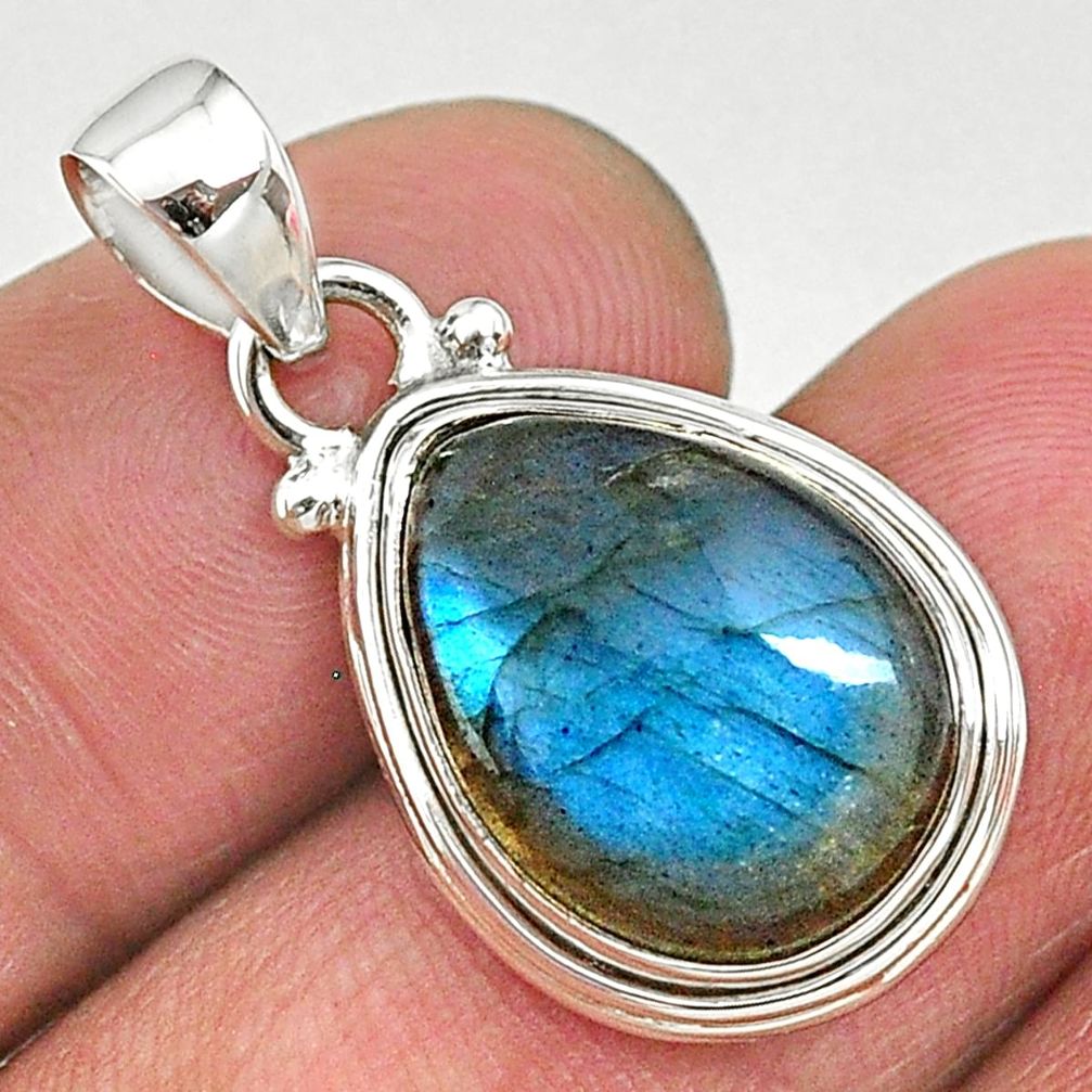 9.49cts natural blue labradorite 925 sterling silver pendant jewelry t11052