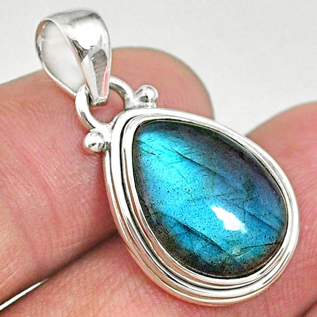 9.77cts natural blue labradorite 925 sterling silver pendant jewelry t11054