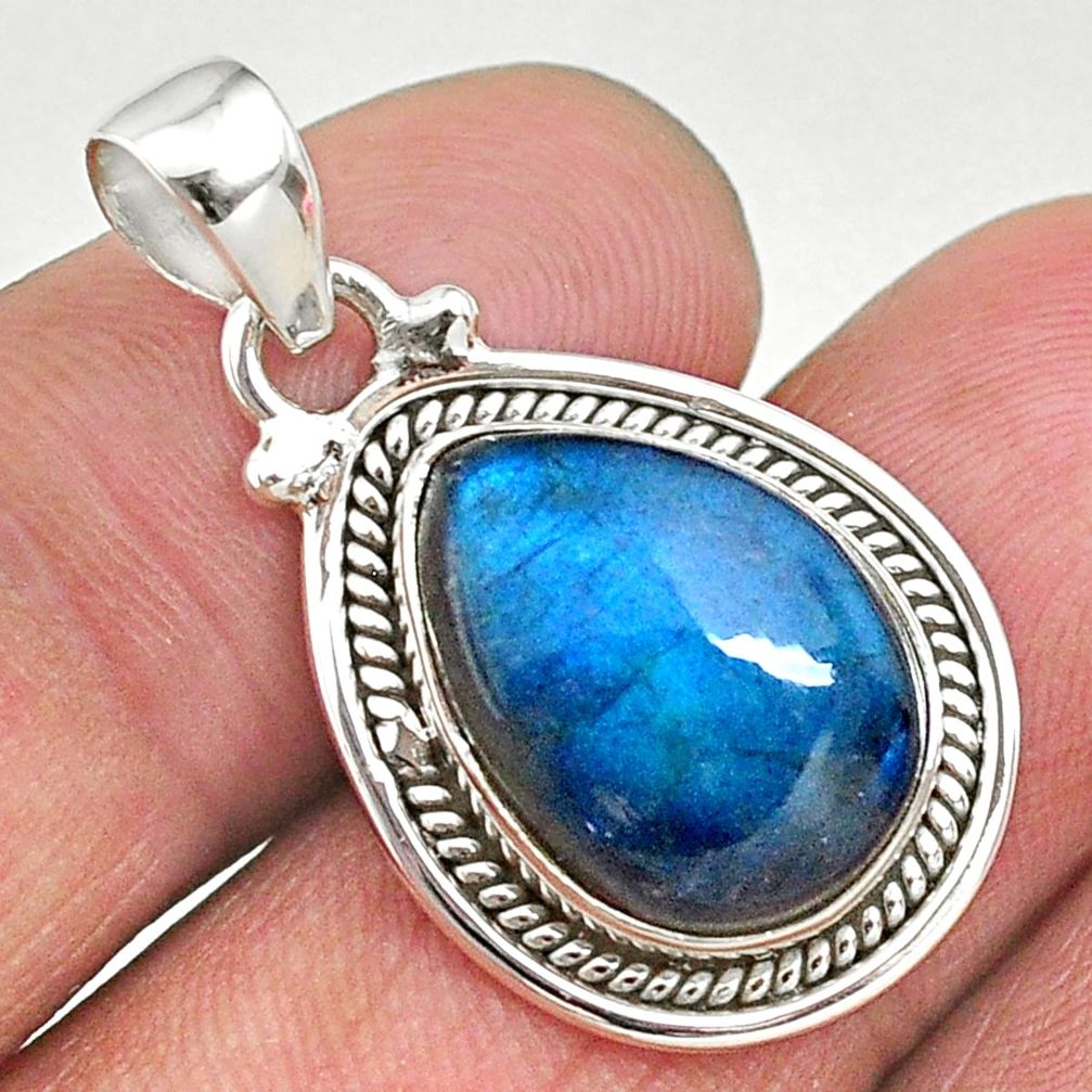 10.31cts natural blue labradorite 925 sterling silver pendant jewelry t11057