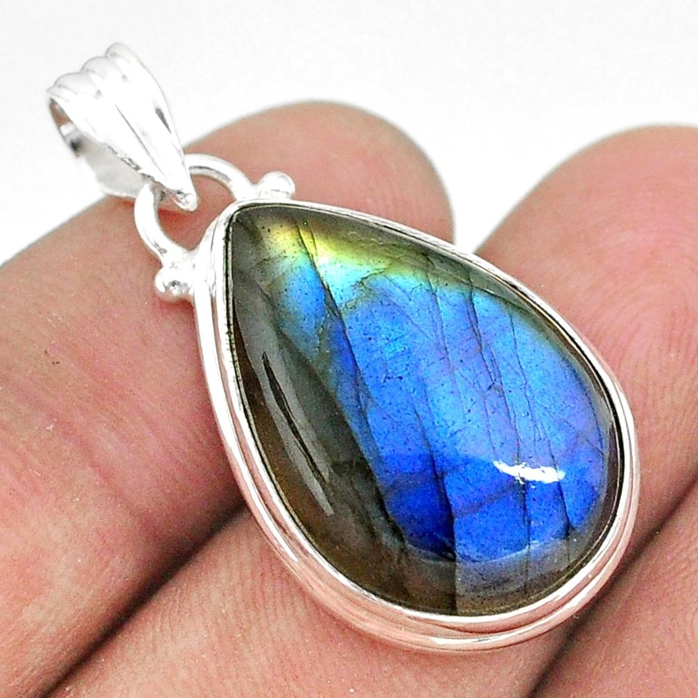 18.15cts natural blue labradorite 925 sterling silver pendant jewelry t39804