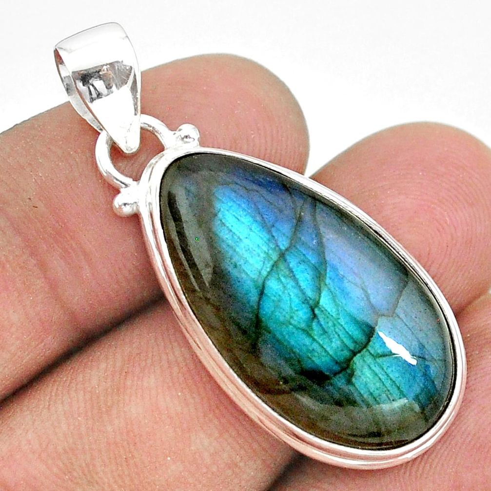 19.68cts natural blue labradorite 925 sterling silver pendant jewelry t39814