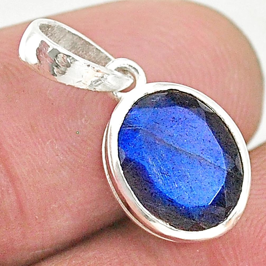 4.60cts natural blue labradorite 925 sterling silver pendant jewelry t4436