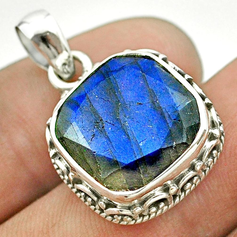 13.28cts natural blue labradorite 925 sterling silver pendant jewelry t53333