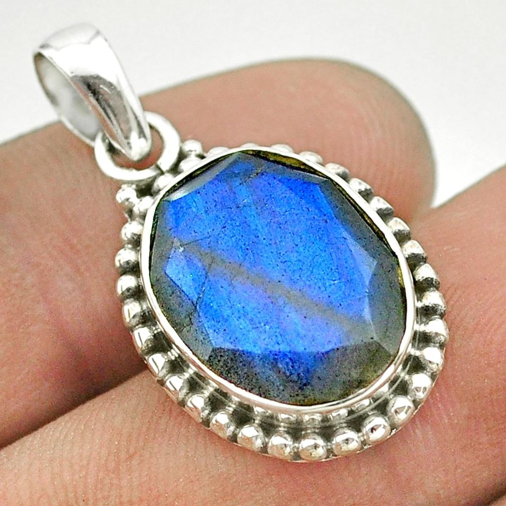 9.61cts natural blue labradorite 925 sterling silver pendant jewelry t53339