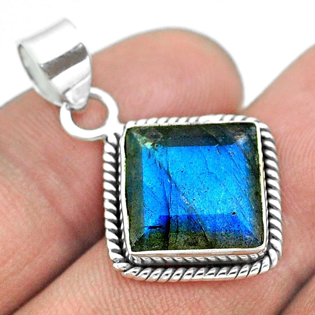 6.39cts natural blue labradorite 925 sterling silver pendant jewelry t53605