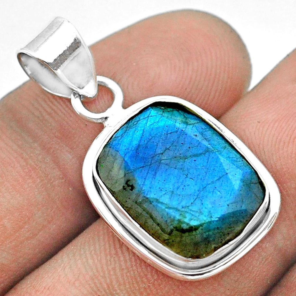 8.73cts natural blue labradorite 925 sterling silver pendant jewelry t53608