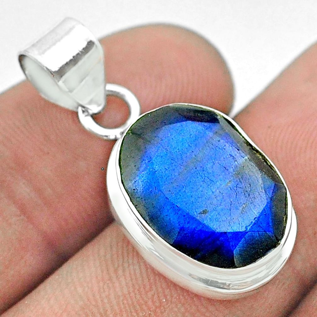 10.02cts natural blue labradorite 925 sterling silver pendant jewelry t53616