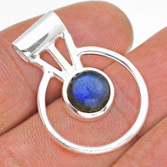 3.19cts natural blue labradorite 925 sterling silver pendant jewelry u86736